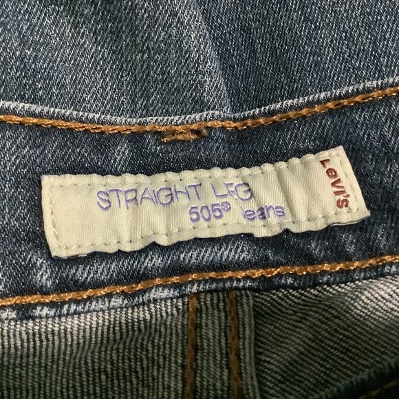 Levi 505 Red Tab Ladies Size 10 Long Blue Jeans - Straight Leg 505 - Picture 10 of 12